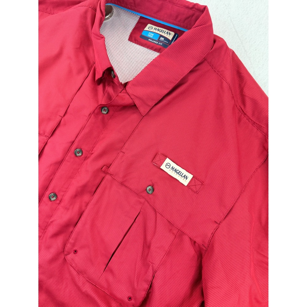 NWT Magellan Outdoors Men's 2XL Fish Gear Long Sleeve Fishing Shirt Red